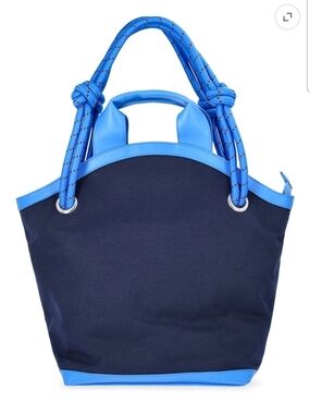 Free Assembly Women's Canvas Tote Bag, Navy/Blue